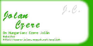 jolan czere business card